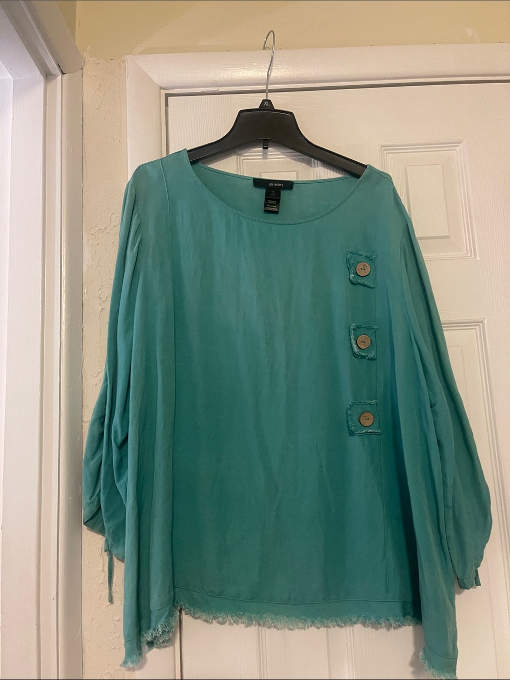 Ali Miles Teal Button-Accent Tunic Top Size 2XL Worn once